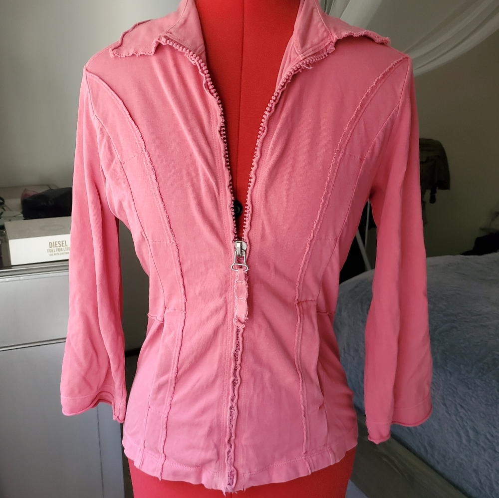 Diesel Pink Zip-Front Hoodie Jacket